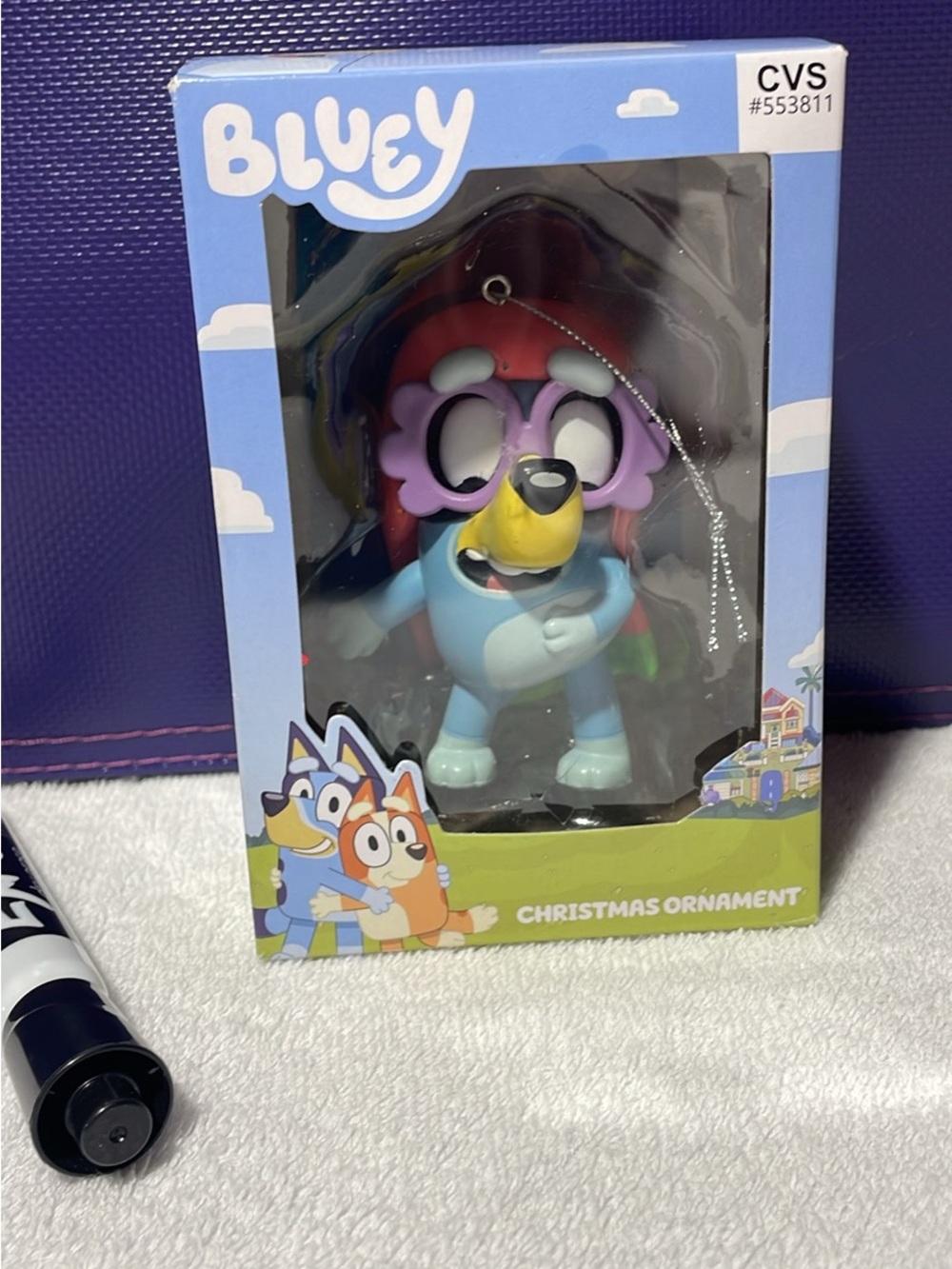 Christmas Ornament - Blue Figure with Red Hat